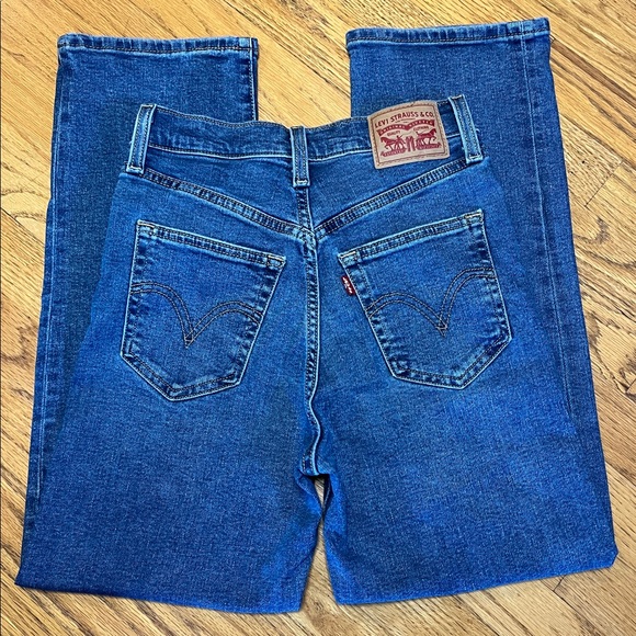 -Levi's Button Fly Ribcage Straight Ankle May 2022 Blue Jeans Women's W/24 L/27 - Picture 4 of 14